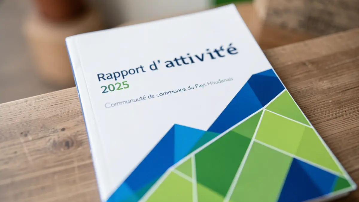 Image générique de la couverture d'un rapport d'activité officiel pour la Communauté de communes du Pays Houdanais.