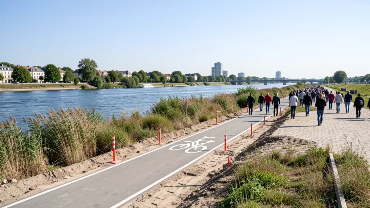 Aménagement des berges de l'Oise entre Pontoise et Cergy.