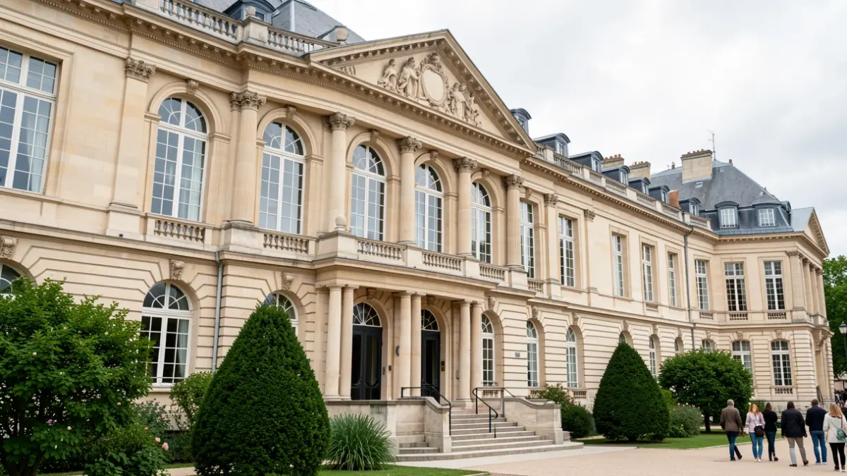 Image générique d'une façade d'université parisienne avec une architecture classique.