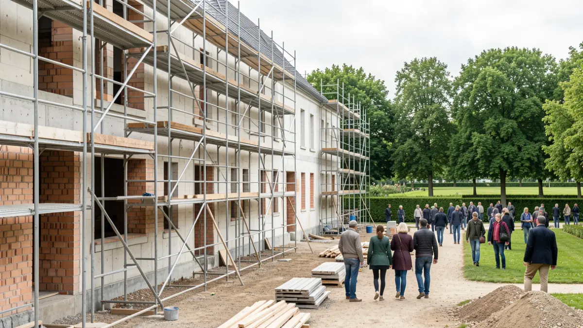 Generic image of a public building construction site in Île-de-France.