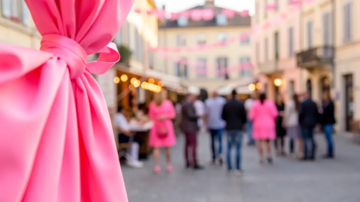 Generic image of the 'Octobre Rose' mobilization in Mandres-les-Roses, featuring pink ribbons and a festive atmosphere.