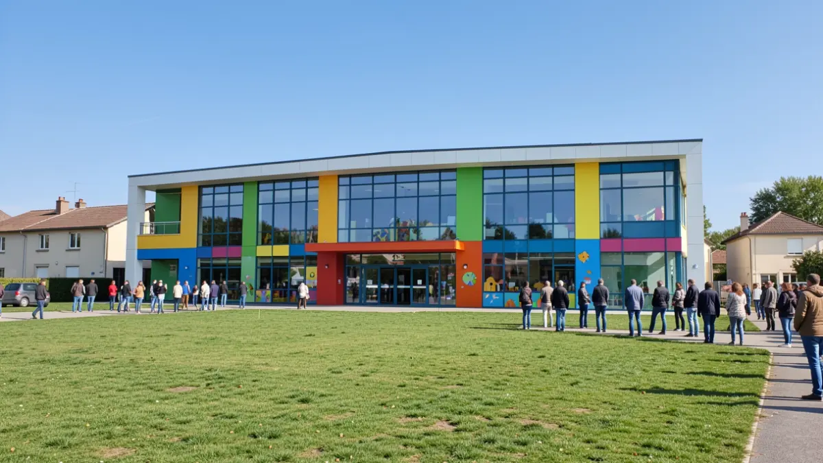 Generic image of a modern and colorful leisure center facade.