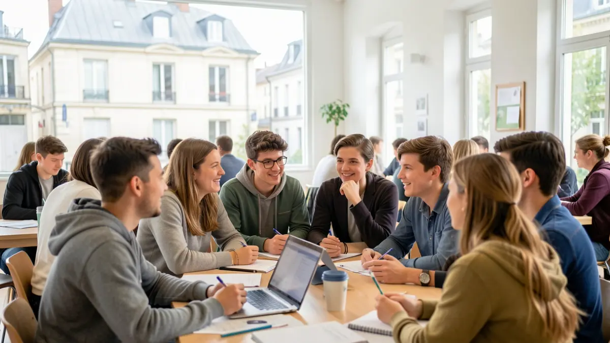 Jeunes adultes participant à une permanence d'orientation professionnelle et de formation à Annet-sur-Marne.
