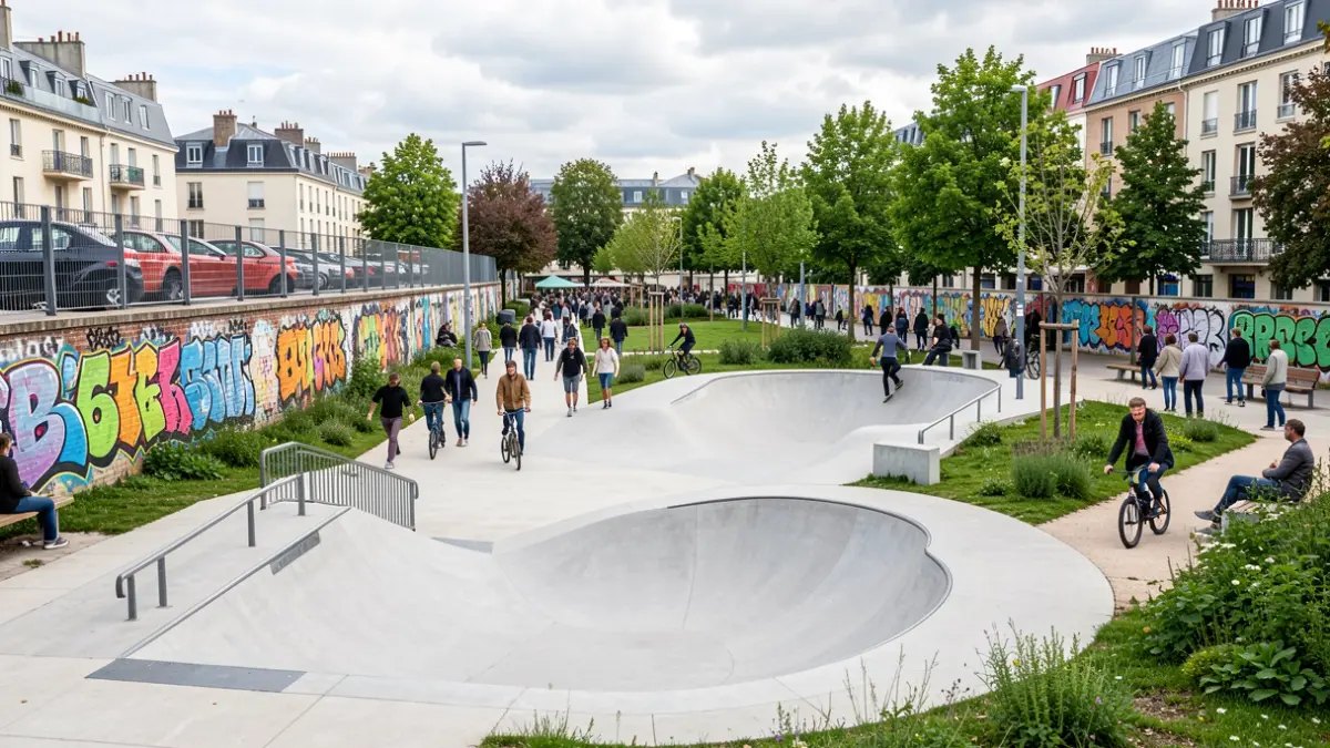 Image générique de skatepark et pumptrack à Montreuil.