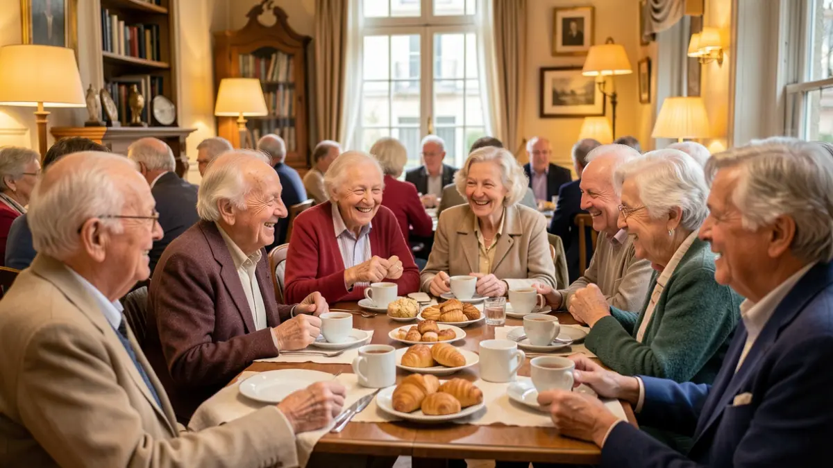 Generic image of a convivial afternoon tea for seniors.