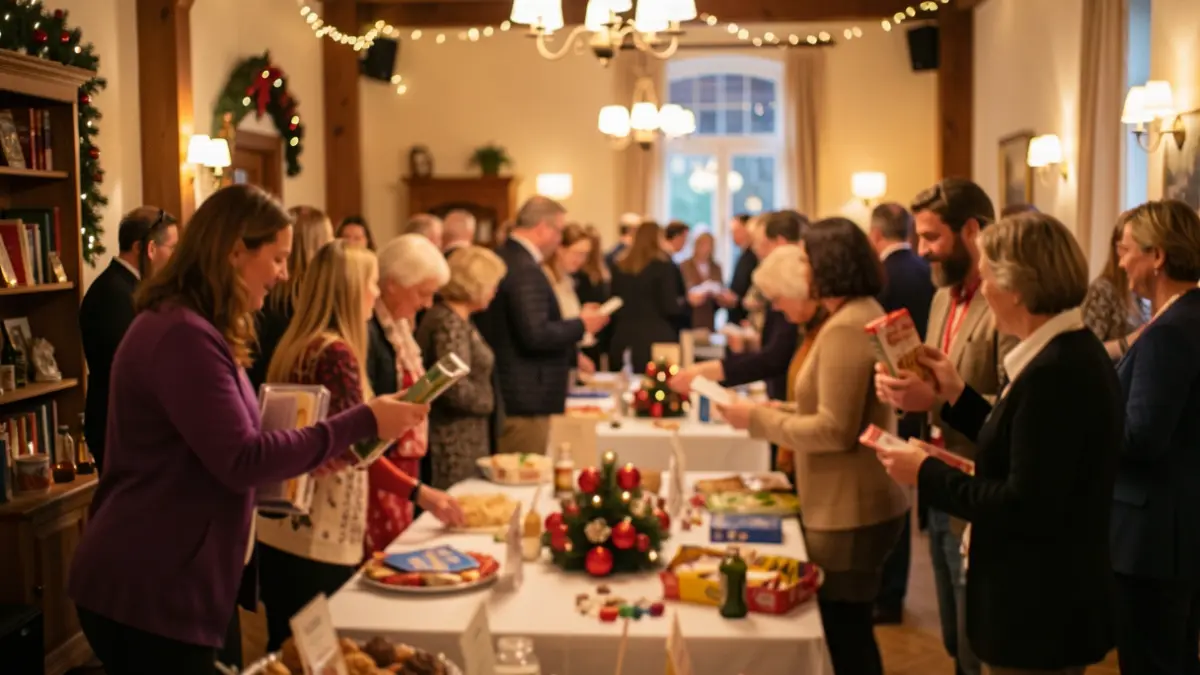 Image générique d'une salle communautaire lors d'un événement de loto, avec une ambiance chaleureuse et festive.