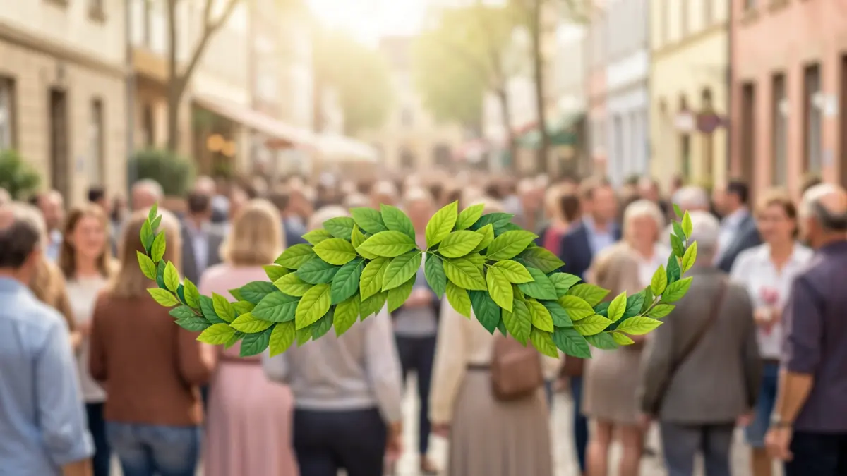 Generic image of stylized mustaches made of green leaves, symbolizing men's health awareness.