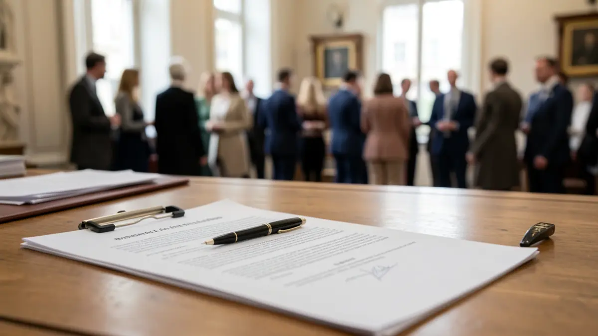 Generic image of a legal document on a wooden desk.