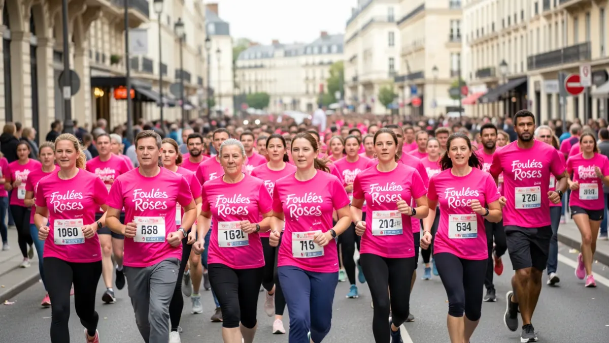 Generic image of healthcare professionals participating in a solidarity run for Pink October in Puteaux.