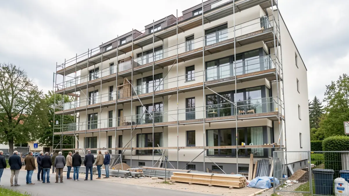 Immeuble d'habitation en cours de réhabilitation à Livry-Gargan.
