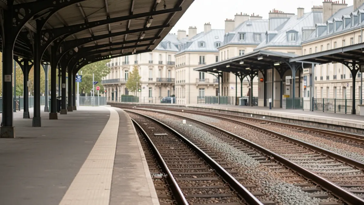 Image générique de quais de gare vides en Île-de-France.