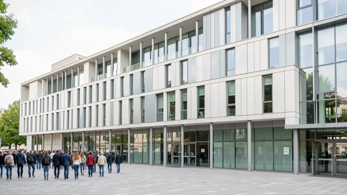 Façade de l'Université de Versailles Saint-Quentin (UVSQ).