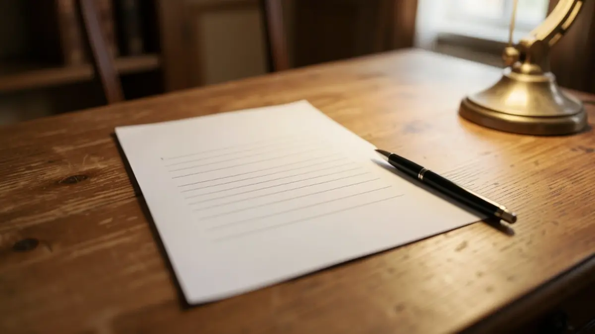 Generic image of a questionnaire form on a wooden desk with a pen.