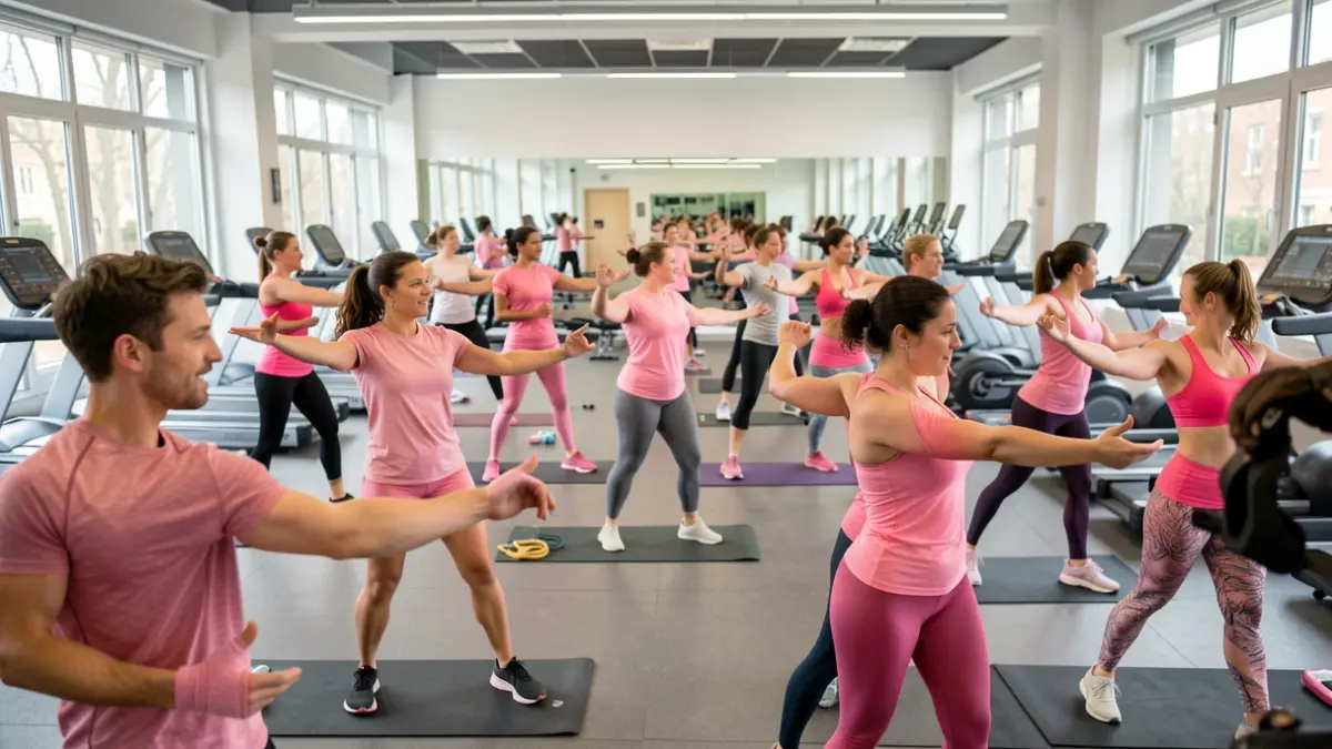 Image générique d'un cours de renforcement musculaire solidaire pour Octobre Rose.