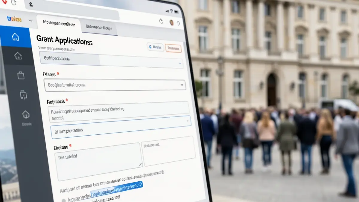 Image générique de l'interface d'une plateforme numérique pour le dépôt de dossiers de subventions.