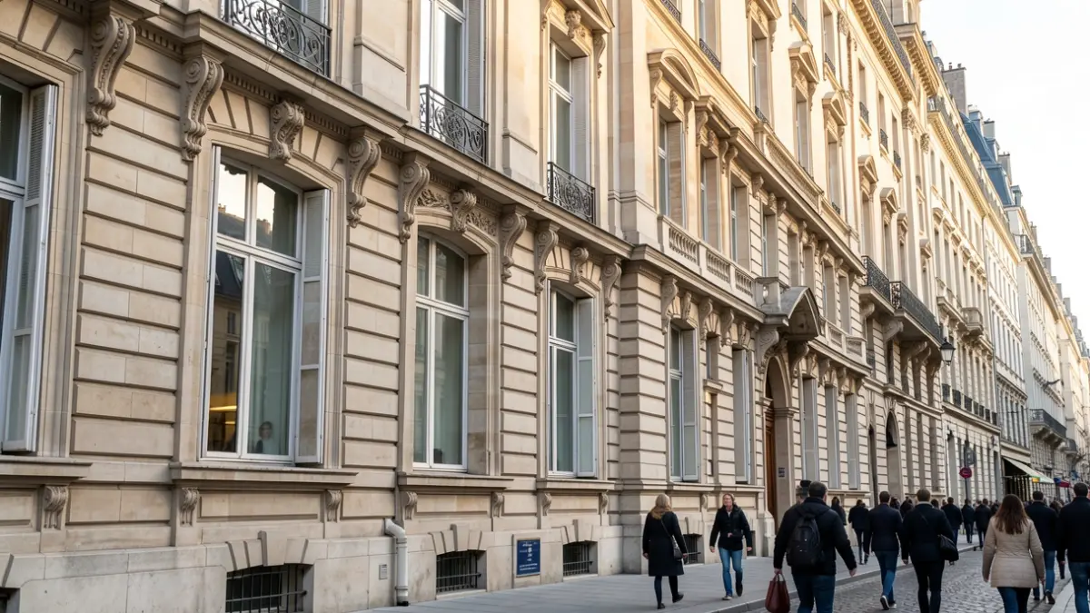 Facade of Sciences Po in Paris.