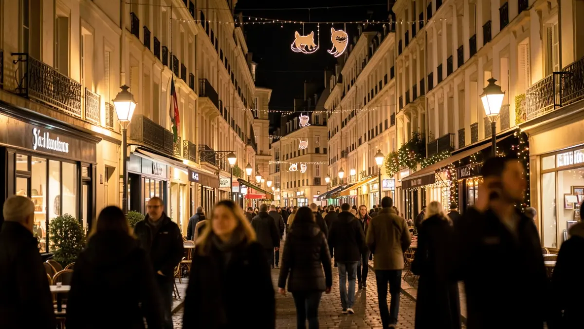 Generic image: with street illuminations and people enjoying the festive atmosphere.
