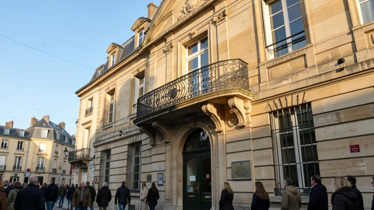 Generic image: with an ornate balcony and iron railings, under an afternoon sun.