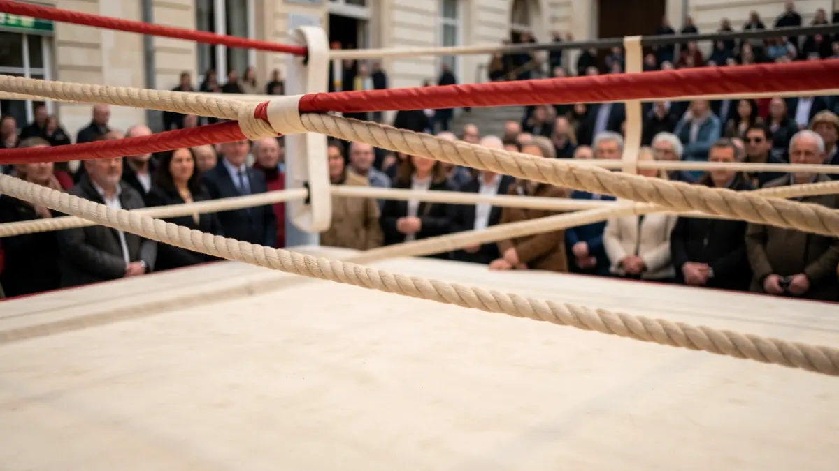 Generic image of an empty boxing ring.