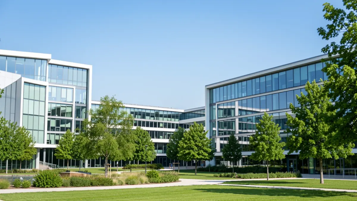 Image générique de bâtiments universitaires modernes dans la région Île-de-France.
