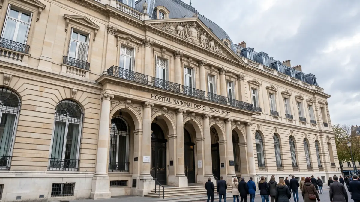Generic image of the facade of the Hôpital national des Quinze-Vingts in Paris.