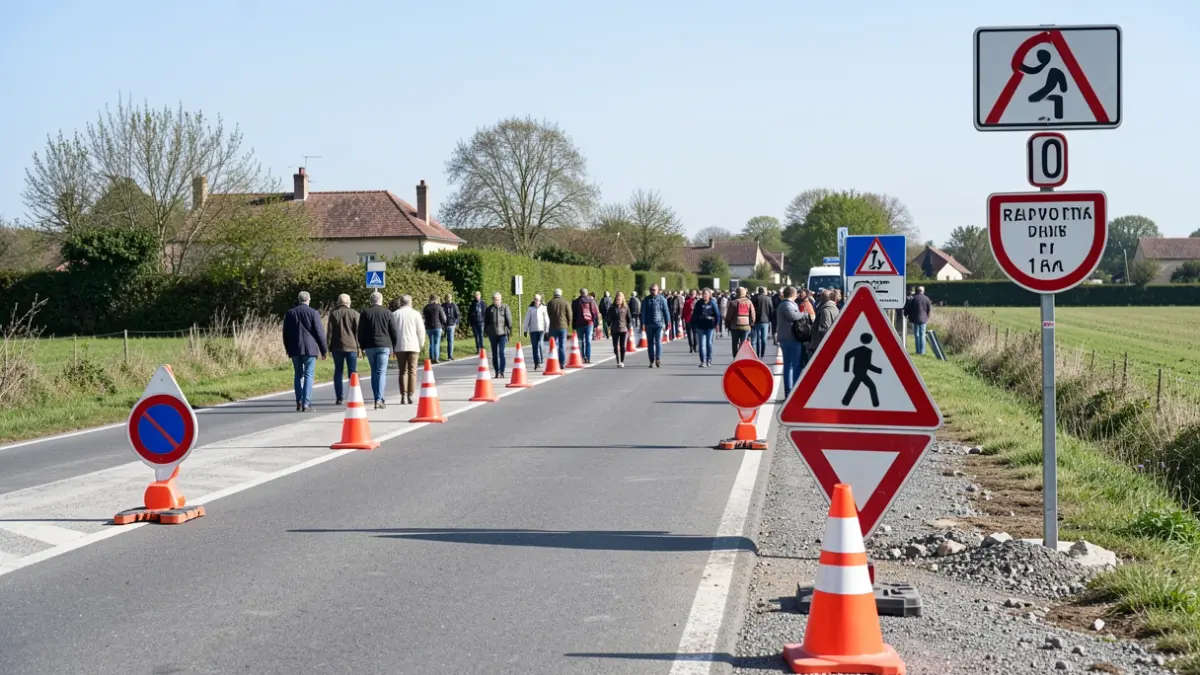 Generic image of roadworks on a departmental road.