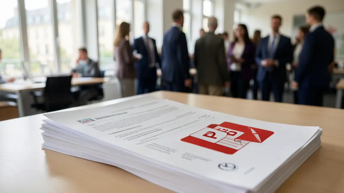 Image générique de documents officiels et d'une icône PDF.