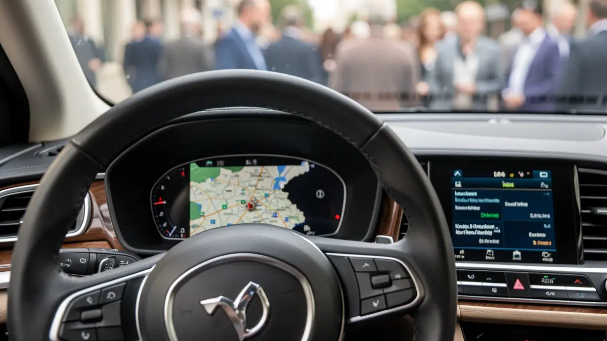Generic image of the Île-de-France region displayed on a car navigation system.