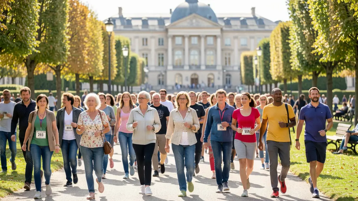 Generic image of participants in a solidarity walk in Villejust.