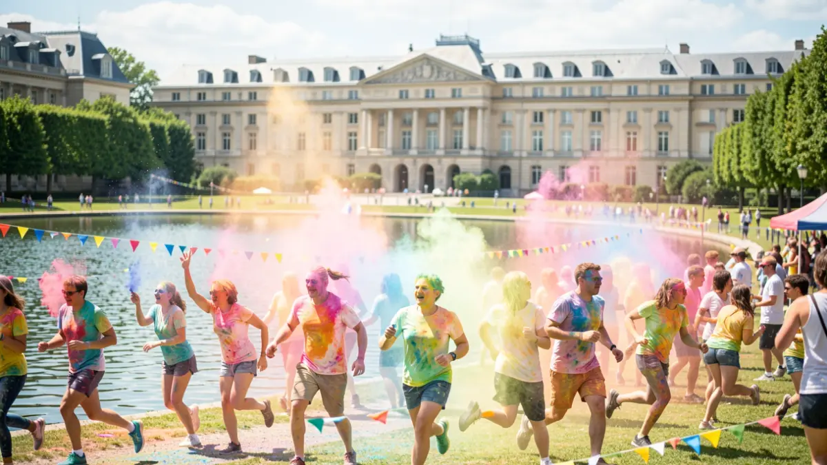 Generic image of the Color Run on the École polytechnique campus.