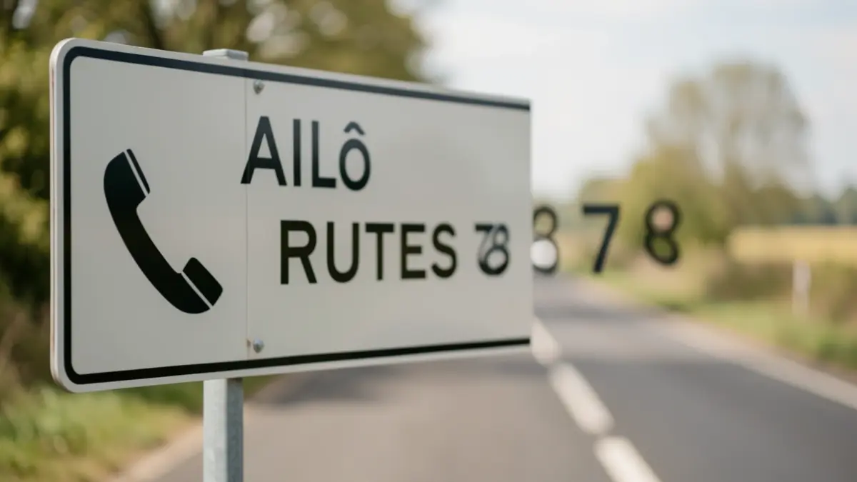 Generic image of a road information sign with a phone number.